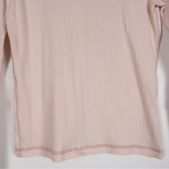 Intimately Free People Pink Ribbed Rickie Long Sleeve Mock Neck Top - Picture 4 of 12
